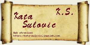 Kata Šulović vizit kartica